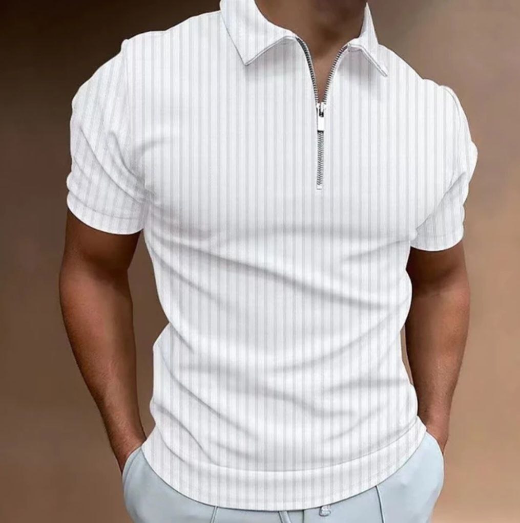 tshirt plissé demi zip