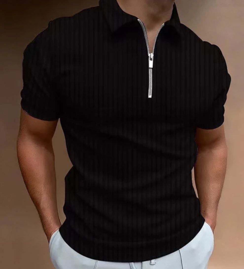tshirt plissé demi zip