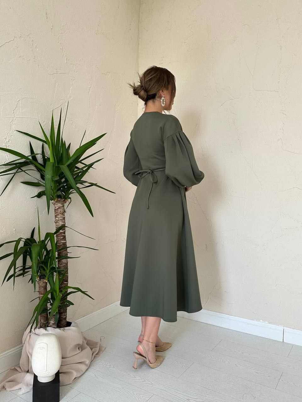 🌸 Robe Élégante Cache-Cœur à Manches Bouffantes – Femme