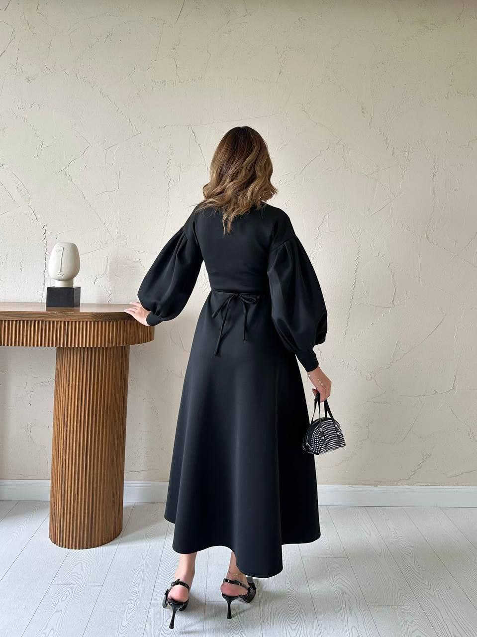 🌸 Robe Élégante Cache-Cœur à Manches Bouffantes – Femme